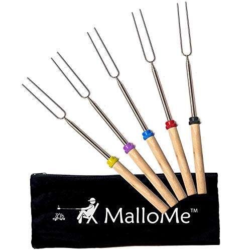 Product Cover MalloMe Marshmallow Roasting Smores Sticks - Camping Accessories for Campfire Fire Pit Cooking Set of 5