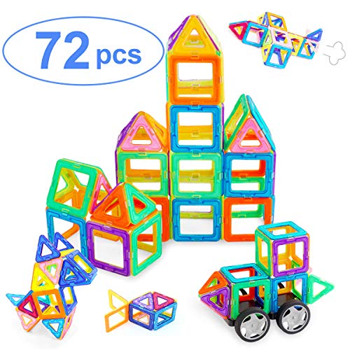 Product Cover Ranphykx Magnetic Blocks, 72 Pieces Magnetic Building Blocks, Magnetic Tiles Educational Construction for Kids Toys