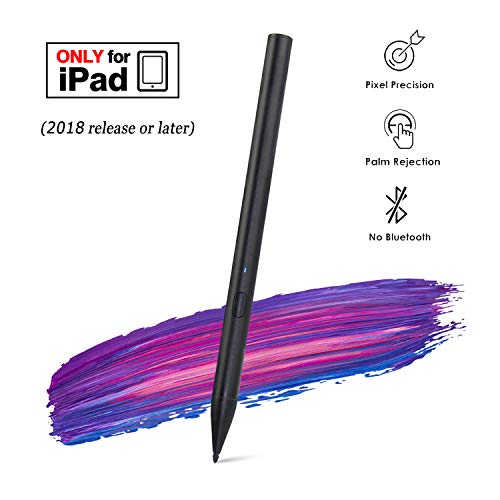 Product Cover Stylus Pen for Apple iPad Pro Palm Rejection , Active Digital Pencil for iPad pro 3rd Gen 11/12.9 Inch/Air 3rd Gen / iPad 6th Gen / iPad mini 5th Gen After 2018-Black