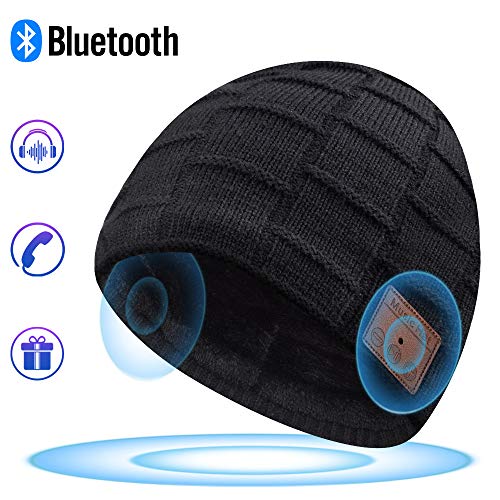 Product Cover Bluetooth Beanie, Bluetooth Hat, Mens Gifts, Women Mens Beanie Hats with Bluetooth Headphones, Fits for Outdoor Sports, Skiing ,Running, Skating, Walking, Christmas Birthday Gifts for Men Women