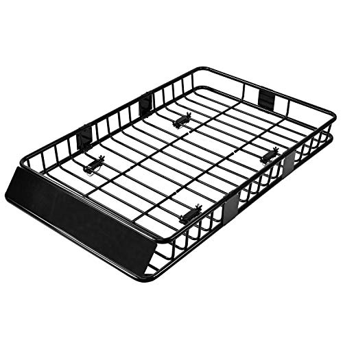 Product Cover SUNCOO 64 inch Universal Roof Rack Cargo with 250lb Capacity Top Luggage Holder Carrier Basket with Wind Fairing 64x39x6 inch (LxWxH)