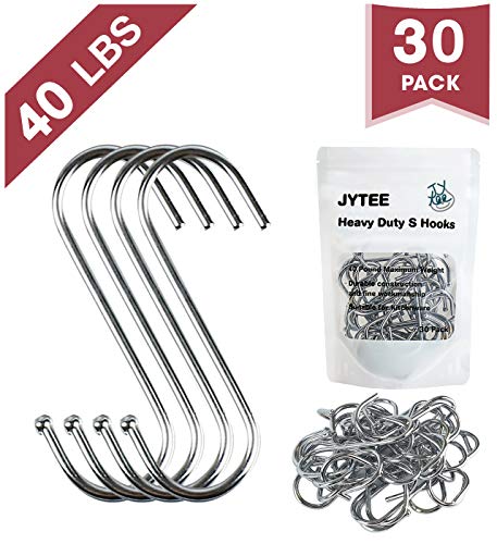 Product Cover 30 Pack S Hooks Hanging Kitchen Pot Hangers - Heavy Duty Metal for Plants Bakers Rack Closet Rod Pans