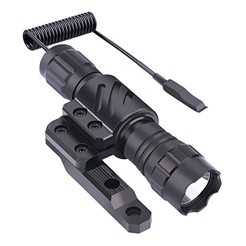 Product Cover Feyachi FL14-MB Tactical Flashlight 1200 Lumen Matte Black LED Weapon Light with M-Lok Flashlight Mount, Rechargeable Batteries and Pressure Switch Included