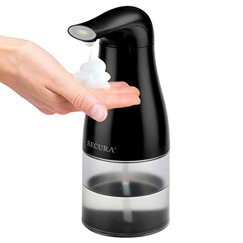 Product Cover Secura Automatic Foaming Soap Dispenser 14oz/400ml Infrared Motion Sensor Premium Touchless Battery Operated Electric Automatic Foam Soap Dispenser (Black)