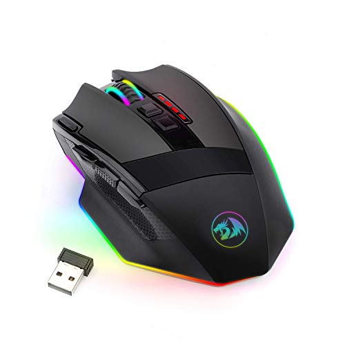 Product Cover Redragon M801P Wired/Wireless Gaming Mouse RGB Backlit Ergonomic 9 Button Programmable Mouse Sniper Pro with Macro Recording Rapid-Fire Button 16400 DPI for Windows