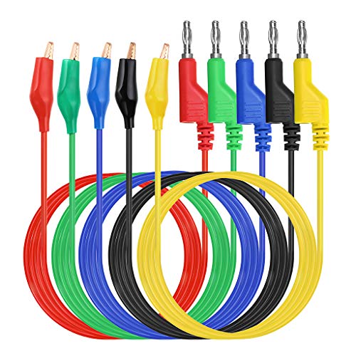 Product Cover Sumnacon Multimeter Test Lead Set - Stackable Banana Plug to Alligator Clips Test Cable Kit with Protective, Soft Silicone Flexible Electrical Test Wire Leads for Electrical Testing 500V/5A