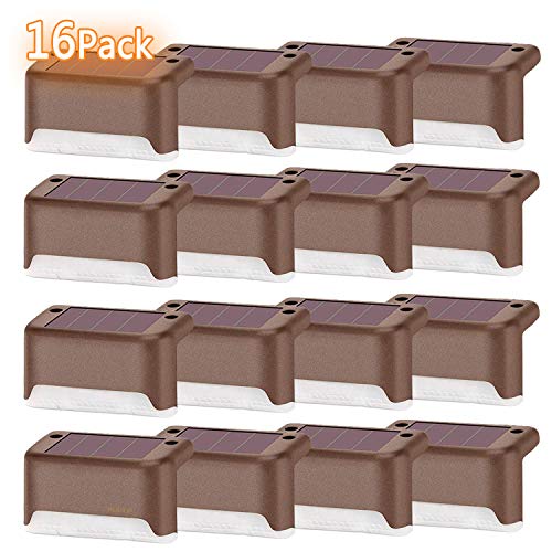 Product Cover Solar Deck Lights Waterproof Led Solar Lamp Outdoor Warning Warm Light for Steps Decks Pathway Yard Stairs Fences Tent Camping 16 Pack