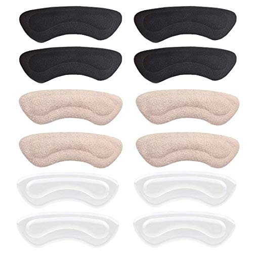 Product Cover Heel Cushion Inserts Heel Grips Heel Pads - Reusable Self-Adhesive Shoe Inserts Liners for Men and Women's Loose Shoes, Shoe Pads for Preventing Heel Slipping, Rubbing, 6 Pairs