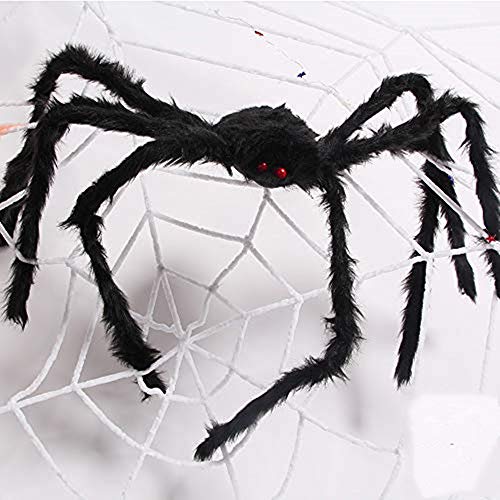 Product Cover KECHIO 50 in Outdoor Halloween Giant Spider Decorations Decor Haunted House Prop Scary Toy for Party Outdoor Yard Decoration