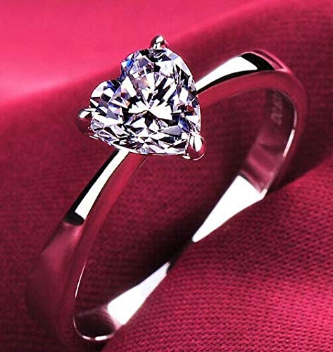 Product Cover Cutedoumiao Cushion Love Heart CZ Engagement Rings for Women Cubic Zirconia Promise Halo Engagement Ring 925 Sterling Silver Solitaire Engagement Ring (7)