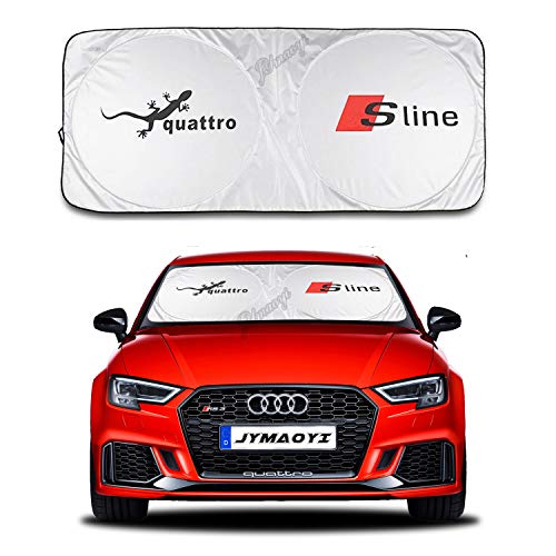 Product Cover JYMAOYI for Audi Sunshade for Sline Windshield Visor Cover Car Window Sun Shade UV Protect Car Window Film for Audi A3 S3 RS3 A4 A4L RS4 RS5 A5 S4 S5 A6 A6L RS6 RS7 S6 A7 S7 Q2L Q3