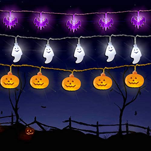 Product Cover WesGen Halloween Lights Battery Operated Halloween Decorations String Lights for Outdoor and Indoor，Set of 3