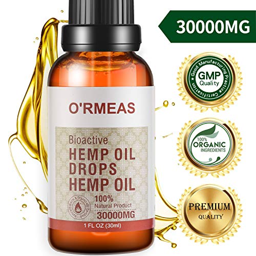Product Cover Hemp Oil Extract for Pain & Stress Relief - 30000mg of Organic Hemp Extract - 100% Natural Hemp Drops Hemp Seed Oil- Helps with Sleep, Skin & Hair,1 fl oz