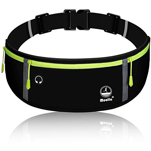 Product Cover Running Belt, Fanny Pack for Women Men, Water Resistant Waist Pack, Runners Belt for Hiking Fitness Travel - Adjustable Running Pouch Phone Holder Accessories for iPhone Samsung - Black