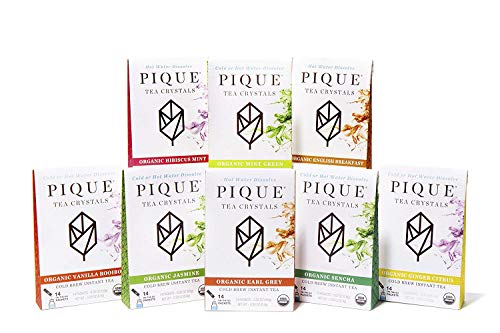 Product Cover Pique Tea Organic Variety Tea Crystals Sampler - Gut Health, Fasting, Calm - 112 Single Serve Sticks (Pack of 8)