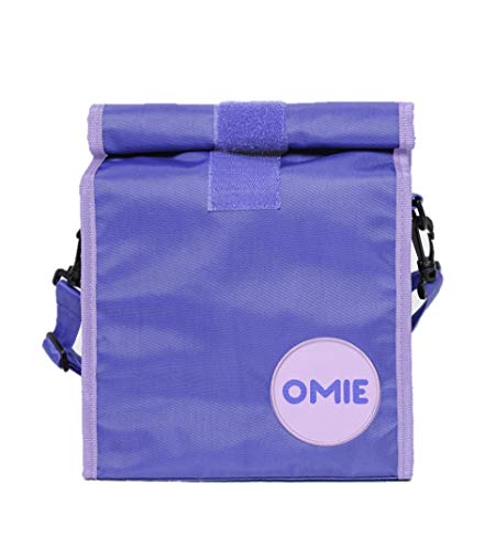 Product Cover OmieBox Lunch Bag - Washable Rolltop Reusable Nylon Lunch Tote with Secure Closure and Adjustable Strap - 14.5 x 9 Inches (Purple)