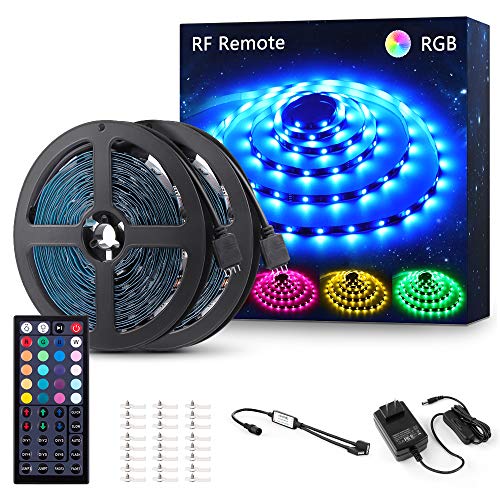 Product Cover Novostella 40ft RGB LED Strip Light kit, Flexible Color Changing 360 Units SMD 5050 LEDs, 12V LED Tape with 44 Key RF Remote, Dimmable LED Ribbon for Home Lighting Kitchen Bar,UL Listed Power Supply