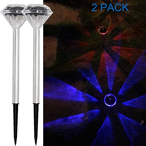 Product Cover Flyhoom Garden Solar Lights Outdoor Solar Stake Lights Color Changing LED Decorative Lights, 2 Pack Waterproof Solar Garden Lights, Outdoor Decor, Yard Art Garden Decorations
