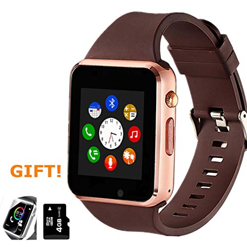 Product Cover Amazqi Smart Watch, Smartwatch Phone with Camera TF Card Pedometer SIM Card Slot Music Player Compatible for IOS IPhone (Partial Functions) and Android Phone Samsung HUAWEI LG Sony for Men Women Teens