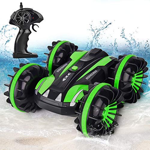 Product Cover GotechoD Remote Control Car for Boys, Offroad RC Car 4x4 RC Truck Waterproof Remote Control Truck Stunt Car Radio Controlled Vehicle RC Electric Cars for Boys Toys 5-16 Years Old Kids Gift Green