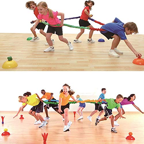 Product Cover Sonyabecca 18ft Elastic Fleece Cooperative Stretchy Band Integrations Dynamic Movement Exercise Latex Band Stretchy Creative Movement Prop for Group Activities Special Needs Large Motor Coordination