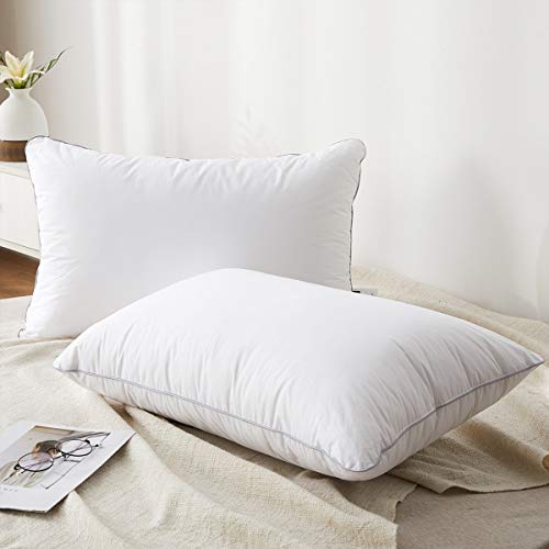 Product Cover Coozii Goose Down Alternative Pillows （2 Pack,Queen Soft） 100% Egyptian Cotton with Microfiber Filling Sleep Pillow,Soft,Warm,Washable