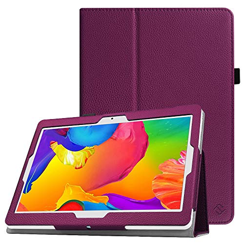 Product Cover Fintie Case for Dragon Touch 10 inch K10 Tablet, Premium PU Leather Stand Cover Works with Dragon Touch Max10, Lectrus 10, Victbing 10, Hoozo 10, BeyondTab 10, Manjee 10.1 Android Tablet, Purple