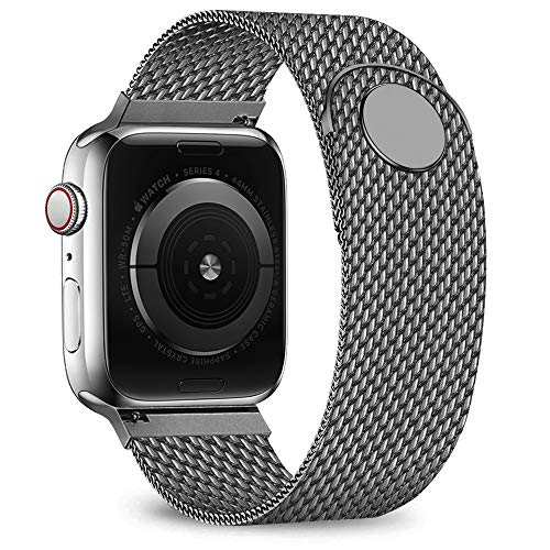 Product Cover jwacct Compatible for Apple Watch Band 38mm 40mm, Adjustable Stainless Steel Mesh Wristband Sport Loop for iWatch Series 5 4 3 2 1,Space Gray