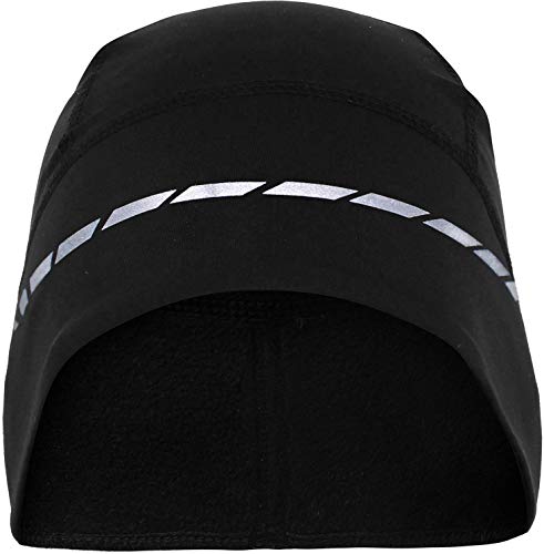 Product Cover Skull Cap/Helmet Liner/Thermal Running Beanie Hat - Fits Under Helmets (Black - Reflective)