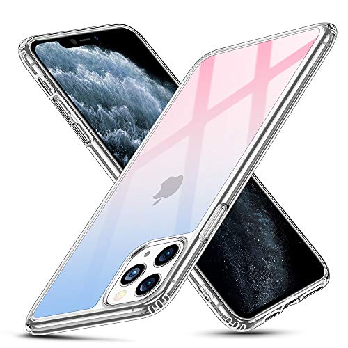 Product Cover ESR Glass Case Compatible with iPhone 11 Pro Max Case, 9H Tempered Glass Back Cover with TPU Frame Scratch-Resistant Soft Bumper Shock Absorption Protective Case for iPhone 11 Pro Max 2019, Skyfire Gem