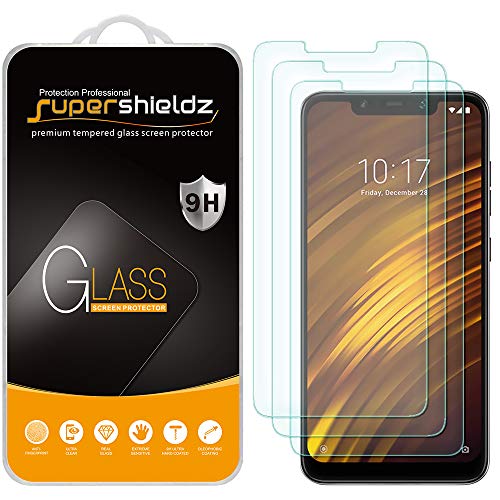 Product Cover (3 Pack) Supershieldz for Xiaomi Pocophone F1 Tempered Glass Screen Protector, Anti Scratch, Bubble Free