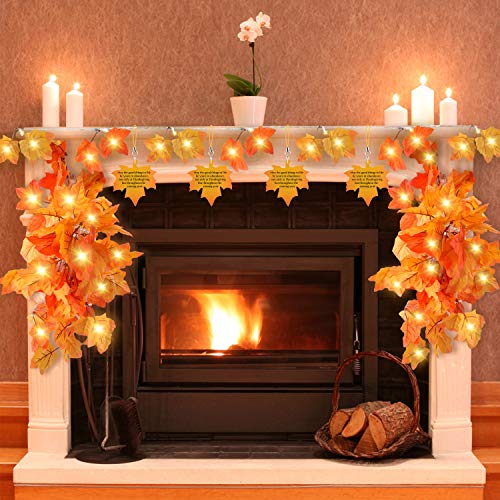 Product Cover Thanksgiving Decorations for Home,Thanksgiving Lights for Table,Outdoor,Fall Maple leaf lights for Party Thanksgiving Décor