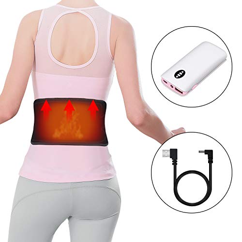 Product Cover Rechargeable Heating Waist Belt - Far Infrared Electric Back Heat Pad Stomach Therapy Wraps with 3 Modes Pain Relief for Abdominal Stomach Lumbar Spine Arthritis, Strains, Sprains