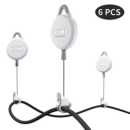 Product Cover [Pro Version] KIWI design VR Cable Management, 6 Packs Retractable Ceiling Pulley System for HTC Vive/HTC Vive Pro/Oculus Rift S/PS VR/Microsoft MR/Samsung Odyssey VR Accessories (White)