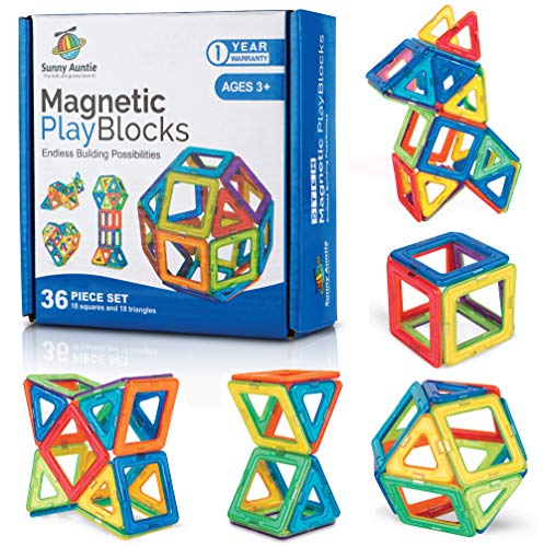 Product Cover Magnetic Building Blocks Magnetic Tiles Set Toy for 3 4 5 6 7 8 Year Old Boys & Girls Kids & Toddlers STEM Educational Toy Preschool Creative Construction Toy Gift for 3-8 Year Old 36 pcs Set Gift Box