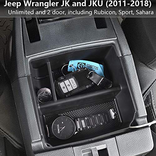 Product Cover EDBETOS Center Console Organizer Tray Compatible with 2011-2018 Jeep Wrangler JK/JKU Rubicon Sport Sahara Accessories Armrest Storage Glove Box