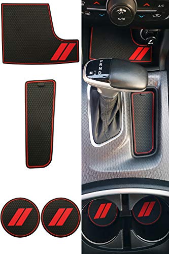 Product Cover REVION Autoworks Custom Fit for 2015-2020 Dodge Charger Cup Holder Insert & Center Console Shifter Liner Trim Mats | 21pc Custom Fit Non Slip Storage Bin Mat Set | Charger Interior Accessories (4pcs)