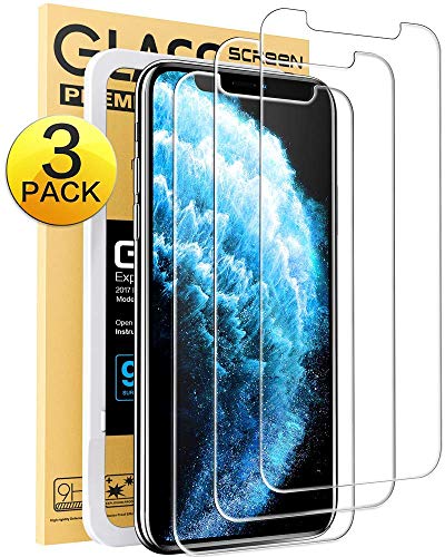 Product Cover Mkeke Compatible with iPhone 11 Pro Screen Protector, iPhone X Screen Protector, iPhone Xs Tempered Glass Screen Protector All 5.8 inch New iPhone [3-Pack]
