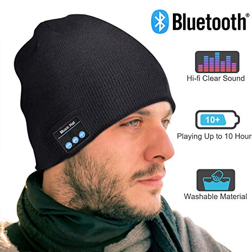 Product Cover Bluetooth Beanie, Rechargeable mens gifts, Bluetooth hat with Control Panel, Removable Wireless Earphone hat, Charges via USB, Unique & Delightful for Your Friends, birthday gifts for men women