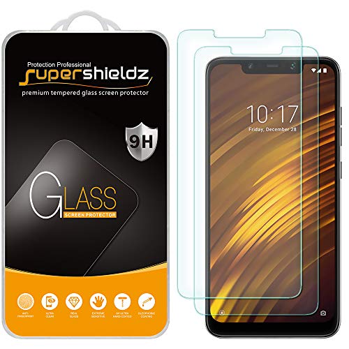 Product Cover (2 Pack) Supershieldz for Xiaomi Pocophone F1 Tempered Glass Screen Protector, Anti Scratch, Bubble Free