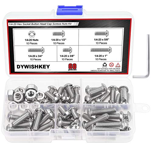 Product Cover DYWISHKEY 60 Pieces 1/4-20 x 3/8