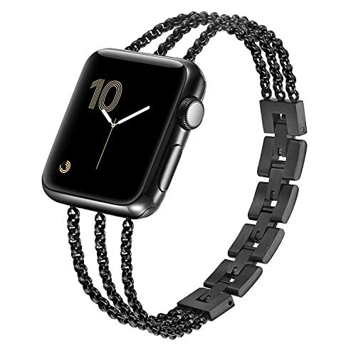 Product Cover fastgo Compaible with Apple Watch Bands Bracelet 38mm 42mm /Iwatch Series 5 40mm 44mm Women Cuff, Stainless Steel Straps Wristband Compatible with Apple Watch Series 4 3 2 1