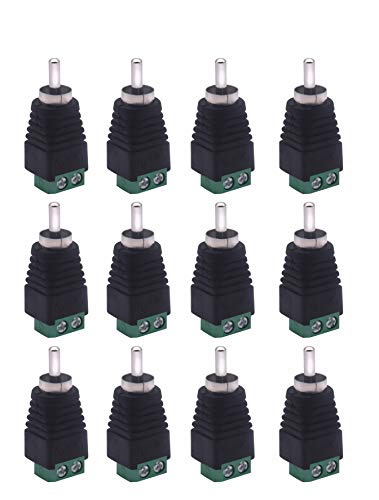 Product Cover RCA to AV Screw Terminal Adapter, 6 Pair Phono Plug Solderless Converter Audio/Video Speaker Wire Connectors, CCTV Applications RCA Male Cable (12 Male) by Xwell