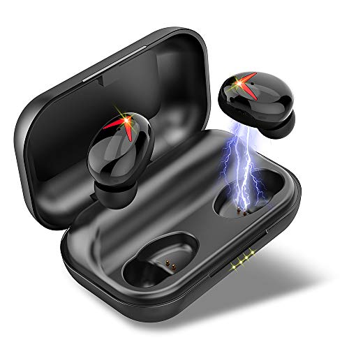 Product Cover Wireless Headphones, IPX7 Waterproof Bluetooth Headphones with 3D Stereo Sound Deep Bass, 120 Playtime AAC8.0 CVC8.0 True Wireless Earbuds with Mic, Stereo Calls, Touch Control & Charging Case