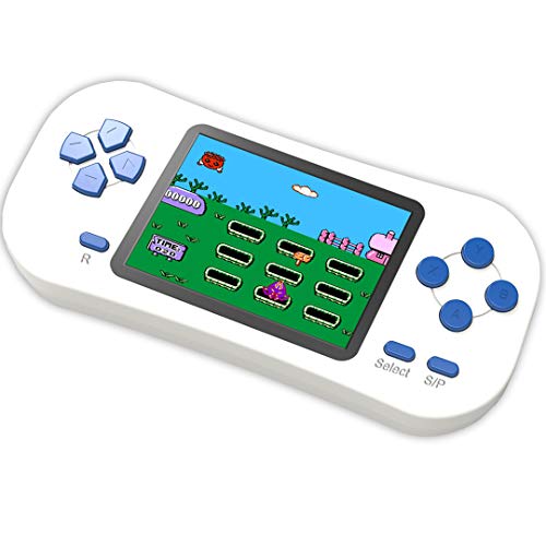 Product Cover Douddy Kids Retro Handheld Game Console Built in 218 Old School Video Games 2.5'' Display USB Rechargeable 3.5 MM Headphone Jack Arcade Entertain System Children Birthday (White)