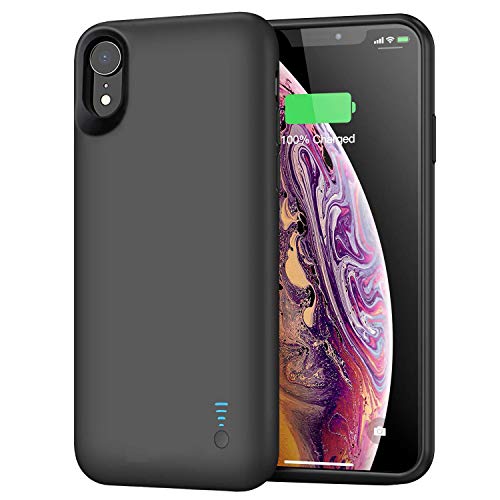 Product Cover Battery Case for iPhone XR, 6000mAh Portable Protective Charging Case Extended Rechargeable Battery Pack for iPhone XR (6.1 inch) Charger Case-(Black)