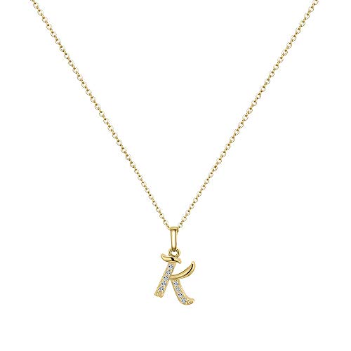 Product Cover Hidepoo K Initial Necklace for Teen Girls - Dainty 14k Gold Filled Letter Pendant Necklace for Valentine's Day Wedding Gifts Tiny Initial Necklace Jewelry Gifts for Girls Teens Bridesmaid Girlfriend