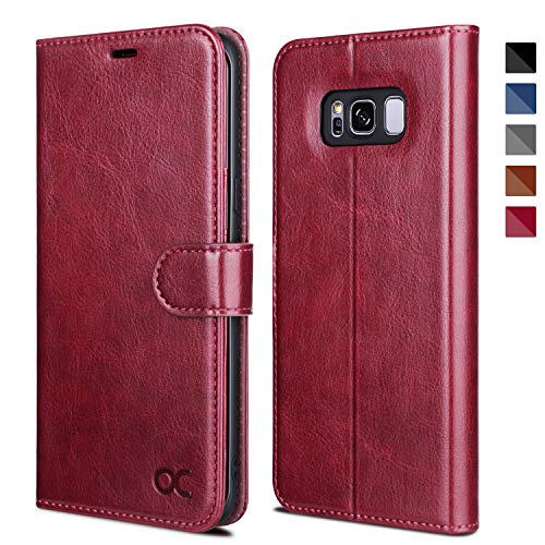 Product Cover OCASE Samsung Galaxy S8 Plus Case, S8 Plus Wallet Case [TPU Shockproof Interior Protective Case] [Card Slot] [Kickstand] [Magnetic Closure] Leather Flip Case for Samsung Galaxy S8 Plus (Burgundy)