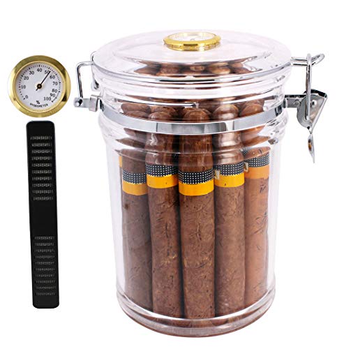 Product Cover TOIKA Acrylic Cigar Humidor Jar with Hygrometer,Cigar Case Box That Can Holds About 18 Cigars
