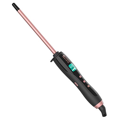 Product Cover KIPOZI Thin Curling Iron, 3/10 Inch Small Curling Iron for Short & Long Hair, Ceramic Barrel Curling Wand Dual Voltage Hair Curler with Adjustable Temperature, Include Heat Resistant Glove